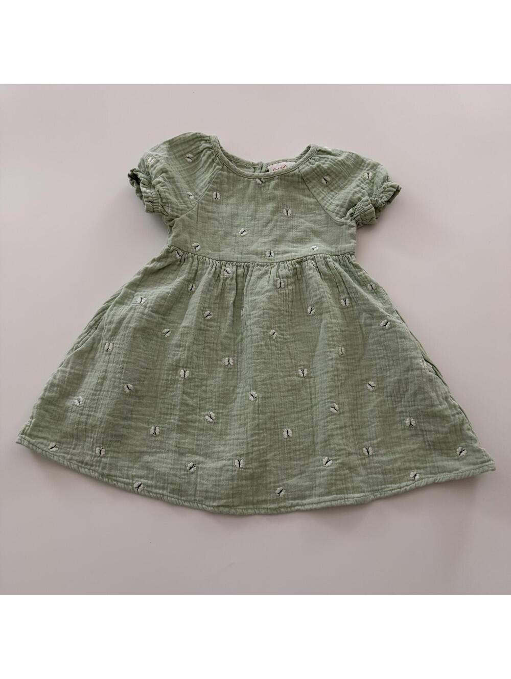 2t Embroidered Butterflies Muslin Dress